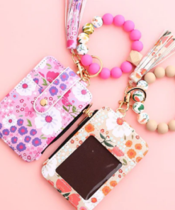 Women’s Boho Style Card Bag with Beaded Bracelet & Tassel Keychain